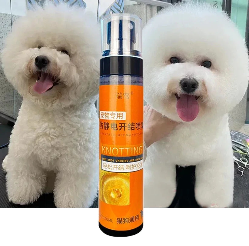 Pet Coat Conditioner Spray – No-Rinse Detangler for Cats & Dogs